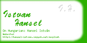 istvan hansel business card